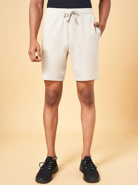 ajile by pantaloons off white slim fit shorts