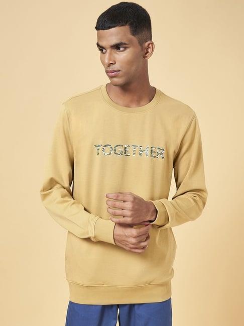 urban ranger by pantaloons camel regular fit printed sweatshirt