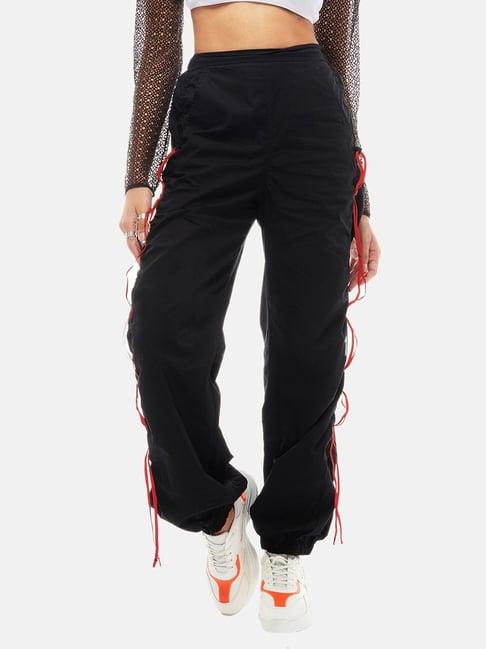 izf black unisex parachute pants