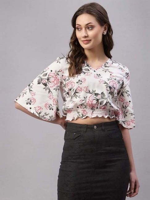 selvia white floral print top