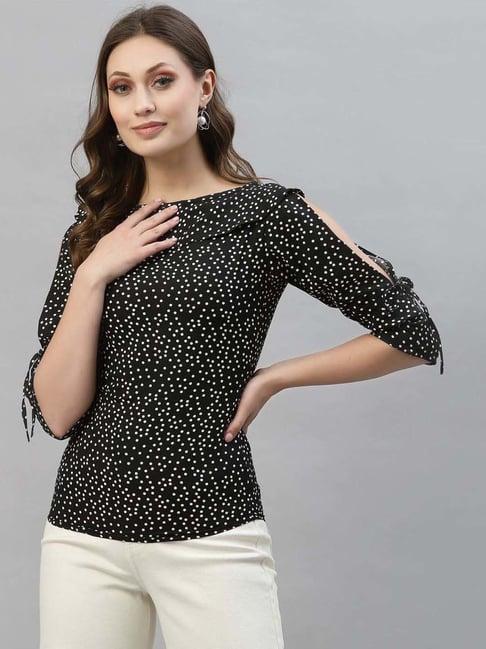 selvia black polka dots top