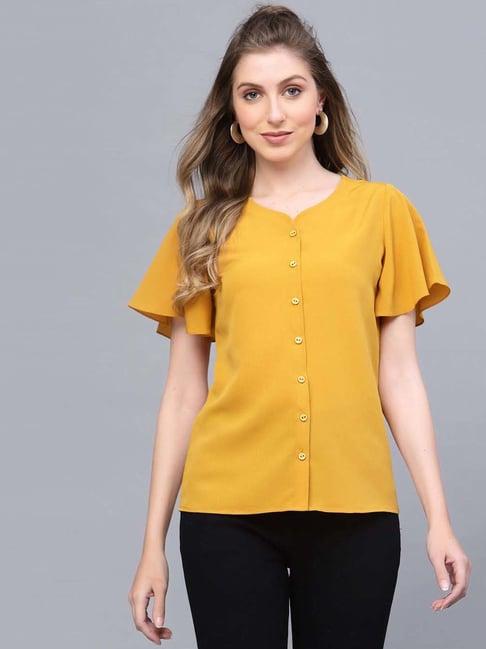 selvia yellow regular fit top