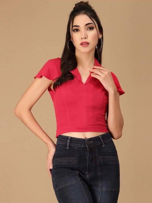 selvia red regular fit top