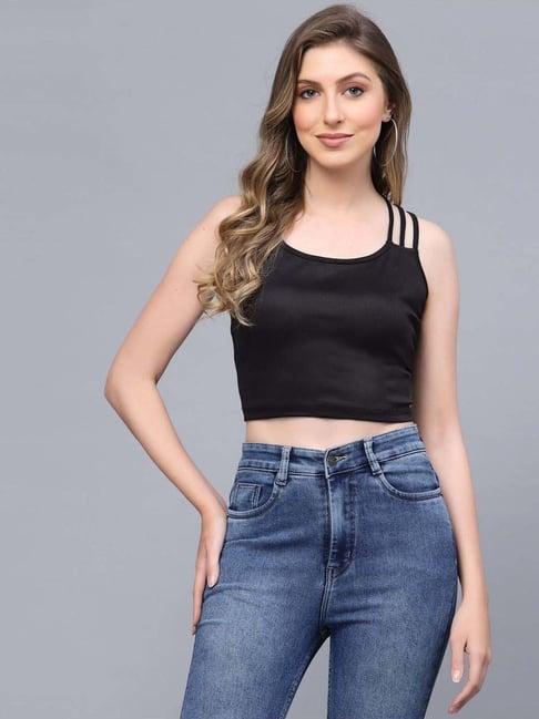 selvia black regular fit top