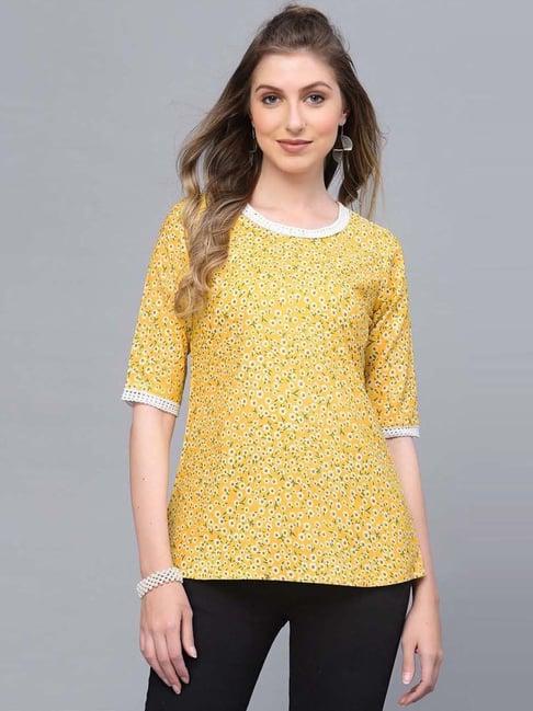 selvia yellow printed top