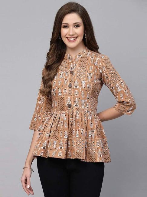 selvia brown printed tunic