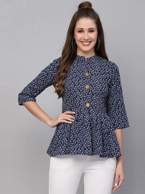 selvia blue printed tunic