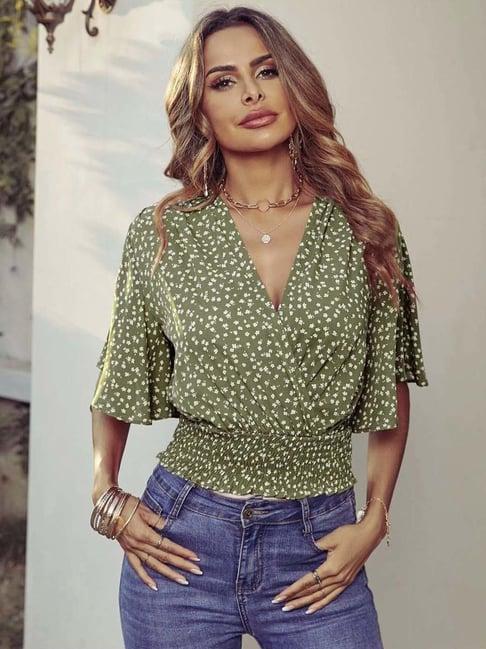 selvia green printed top