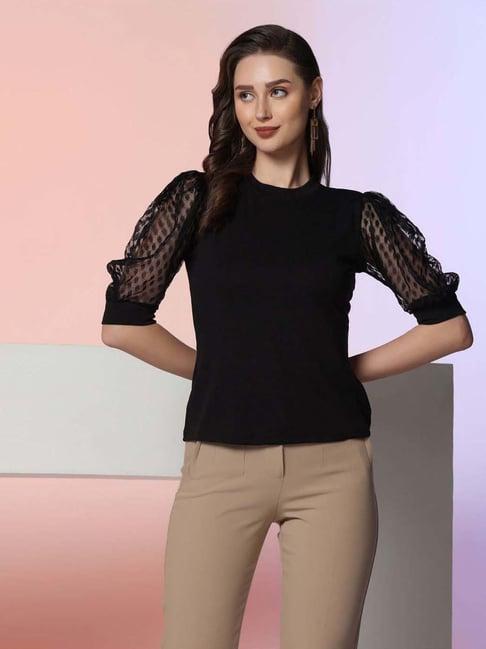 selvia black regular fit top