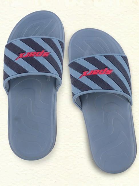 sparx men's blue slides