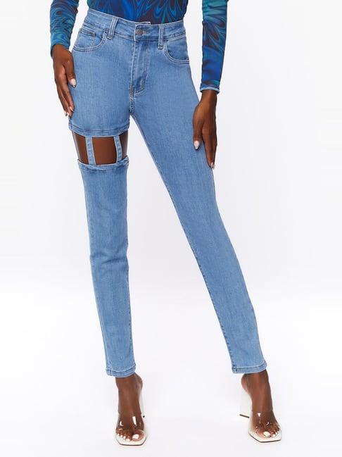 forever 21 blue cotton mid rise jeans