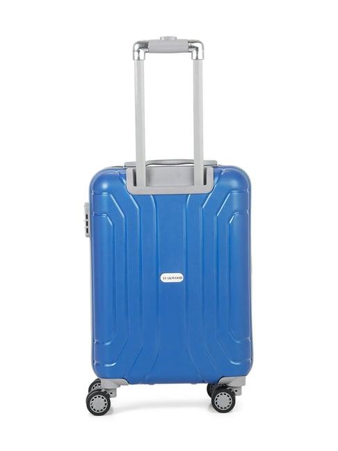 teakwood leathers blue hard case medium trolley bag - 54.6ltrs