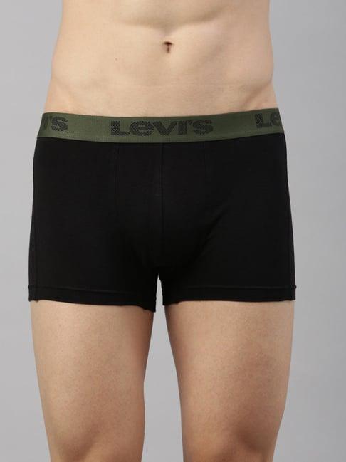 levi's 067 jet black cotton regular fit trunks