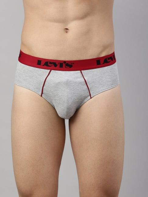 levi's 065 light grey melange cotton regular fit briefs