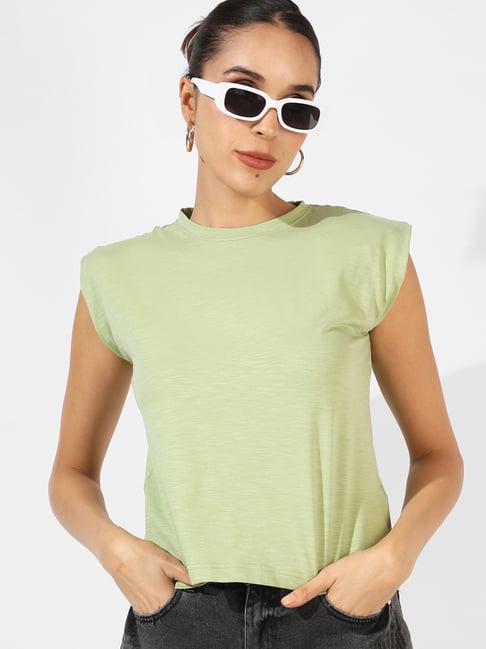 campus sutra green cotton t-shirt