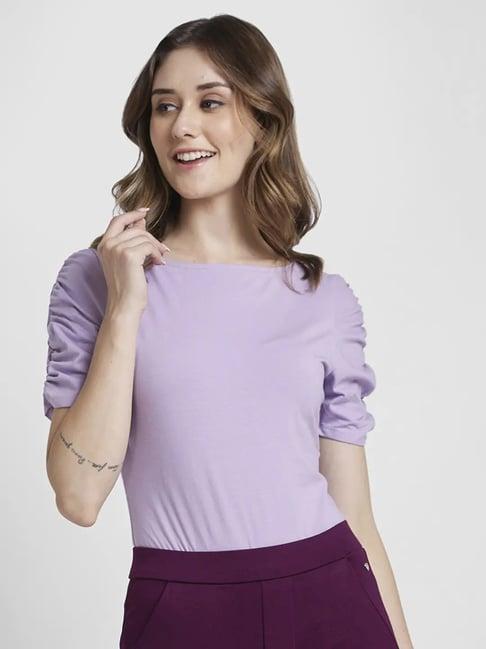 spykar lavender slim fit top