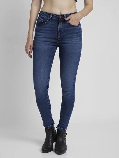 spykar blue super skinny fit high rise jeans