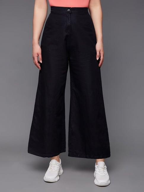 miss chase black denim relaxed fit high rise pants