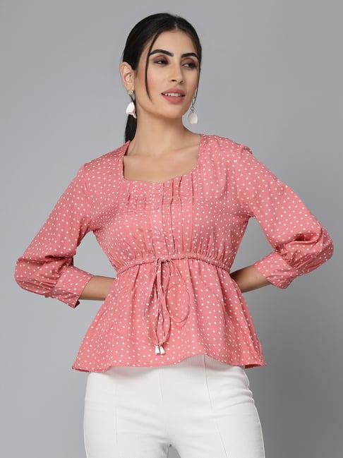 style quotient pink printed top