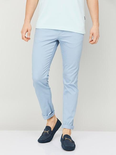 code by lifestyle blue regular fit chinos