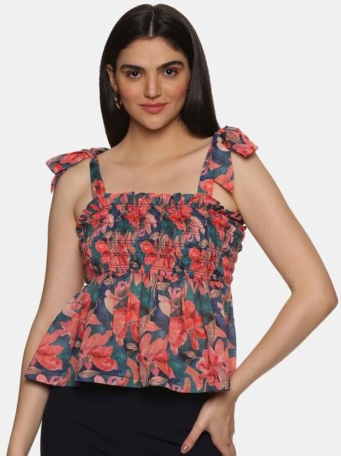 isu multicolor printed peplum top