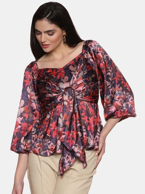 isu multicolor printed peplum top