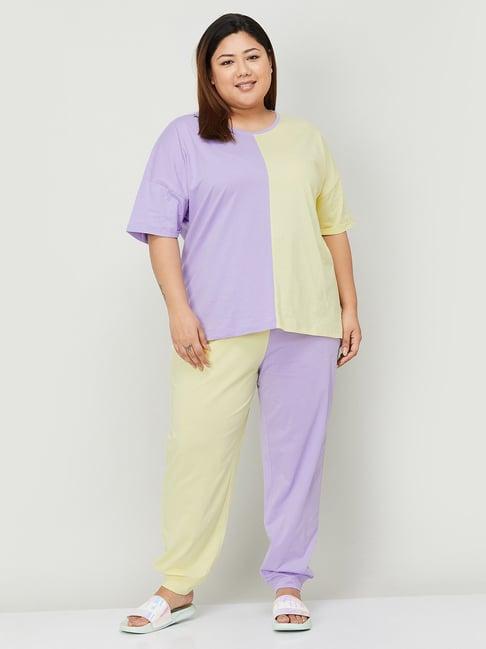 nexus by lifestyle purple cotton t-shirt with pyjamas