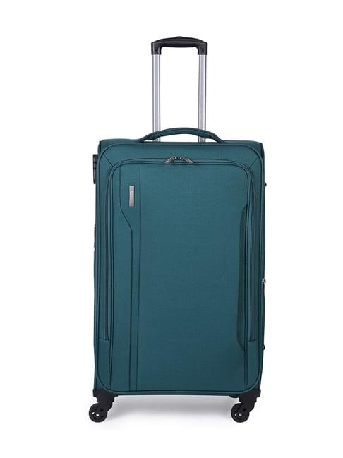 teakwood leathers teal soft case cabin trolley bag - 33.2ltrs