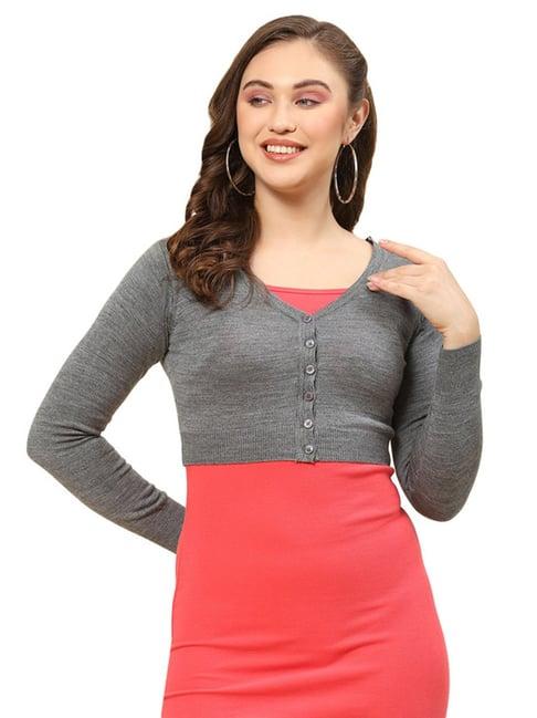 monte carlo grey crop cardigan