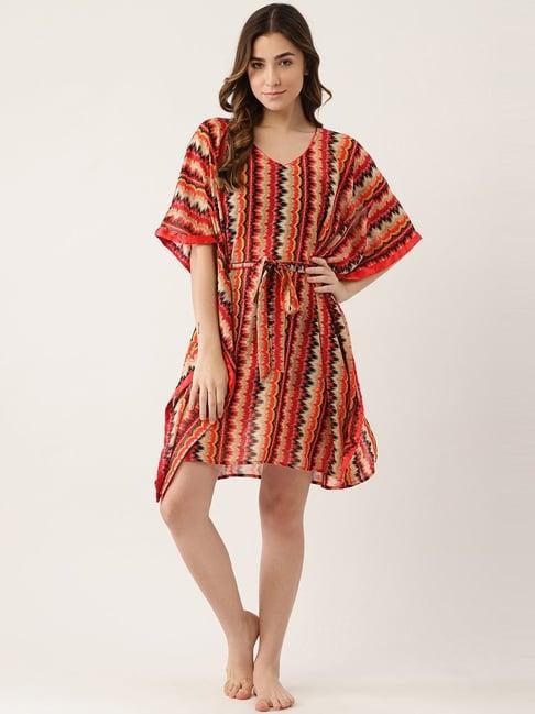 ms.lingies red printed kaftan