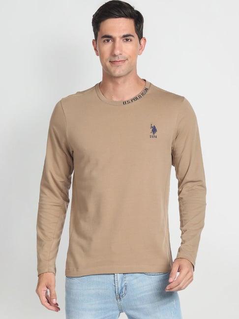 u.s. polo assn. denim co. khaki cotton muscle fit t-shirt