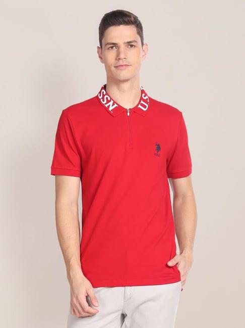 u.s. polo assn. red regular fit polo t-shirt