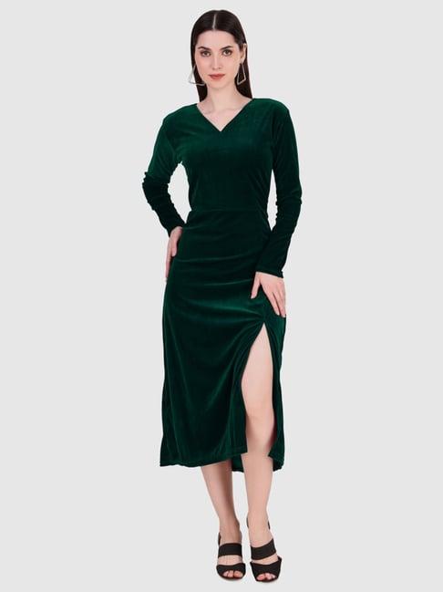 apnisha green bodycon dress