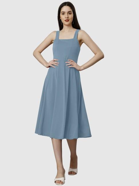 apnisha powder blue a-line dress