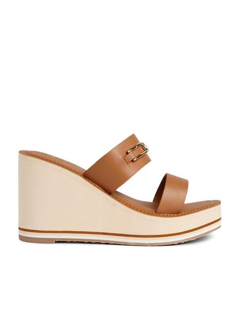 aldo women's tan casual wedges