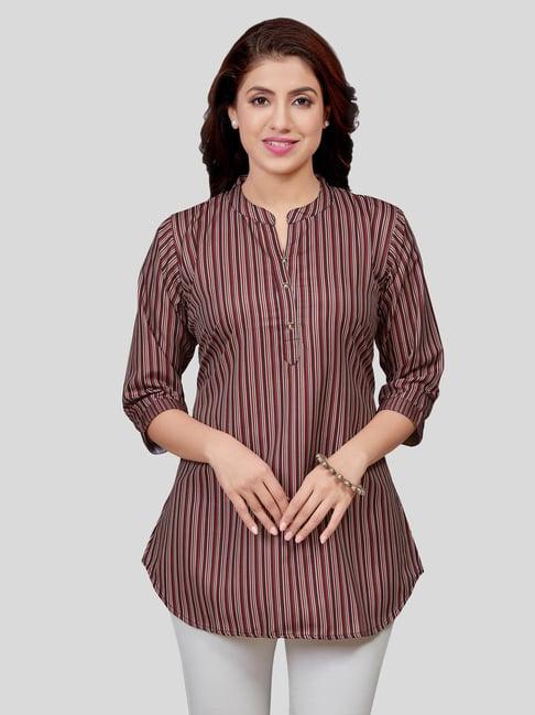 saree swarg black striped a line kurti