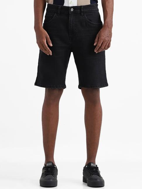 nuon by westside black pep slim shorts