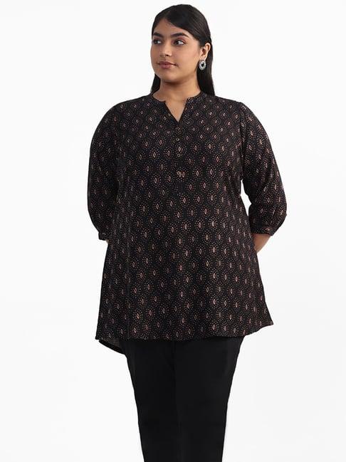 diza by westside black eye printed tunic