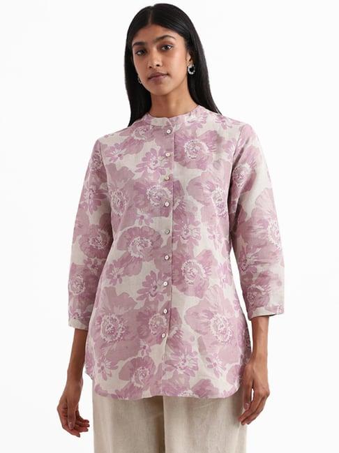 zuba by westside floral printed lilac kurta