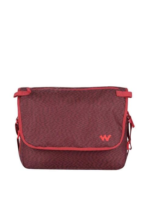 wildcraft street red solid medium laptop messenger bag