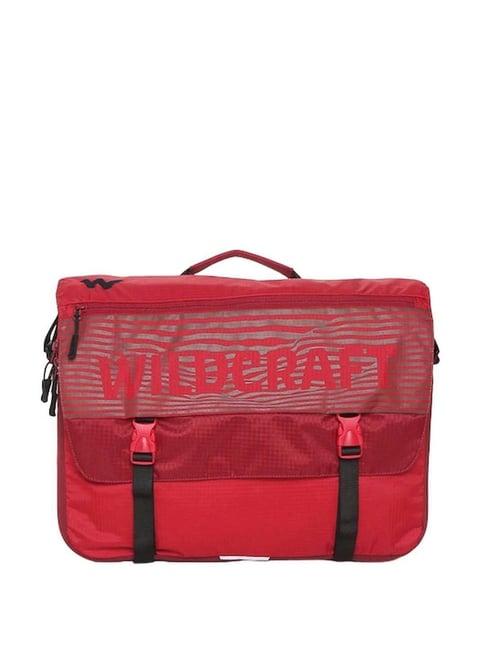 wildcraft shed red striped medium laptop messenger bag