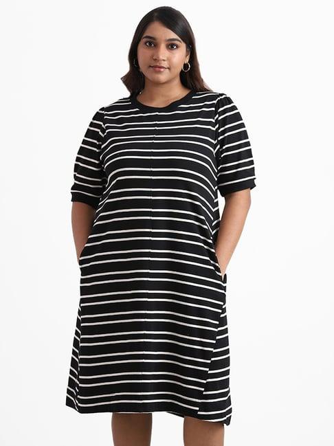 gia by westside black striped jeanson dress