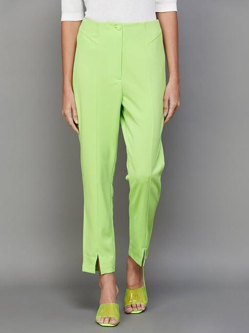 code by lifestyle neon green high rise pants