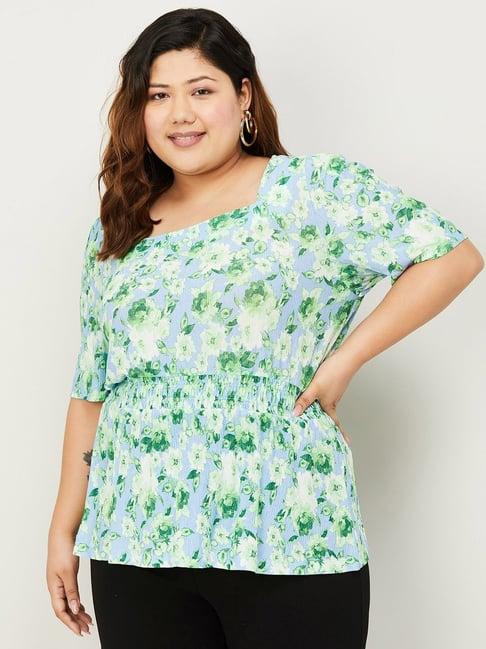 nexus by lifestyle blue floral print top