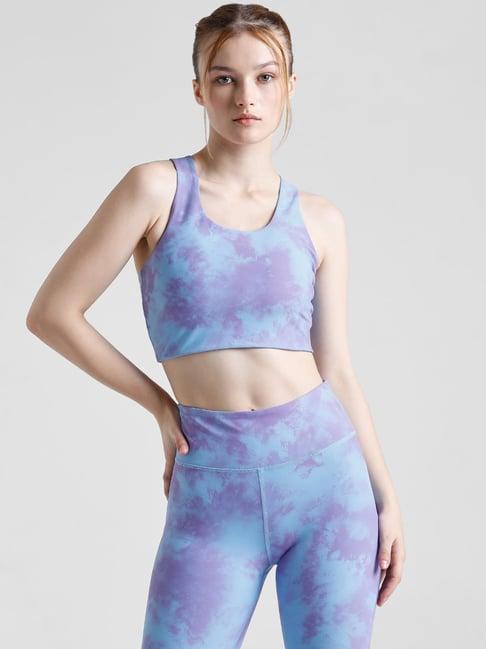 only purple tie-dye sports bra