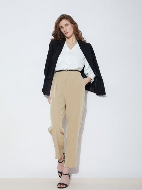 vero moda beige slim fit pants