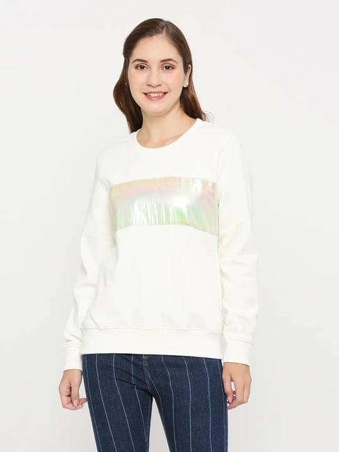 spykar white tie- dye sweatshirt