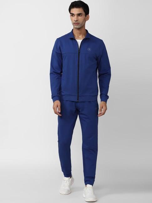 van heusen flex blue slim fit tracksuit