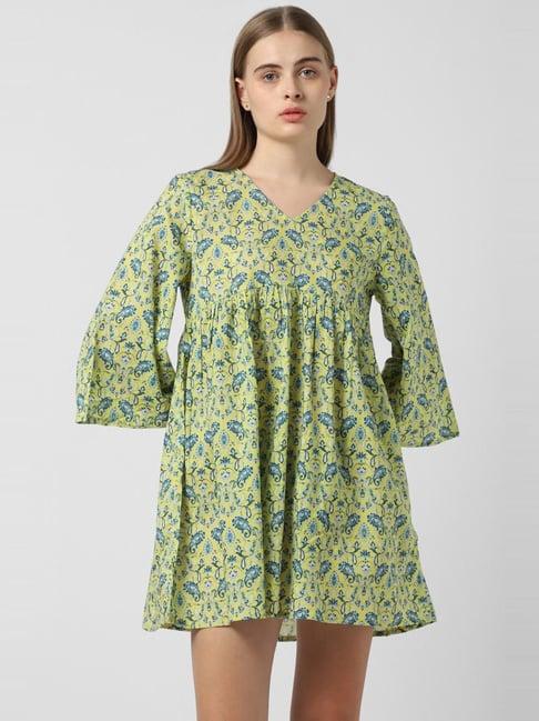 van heusen green printed tunic