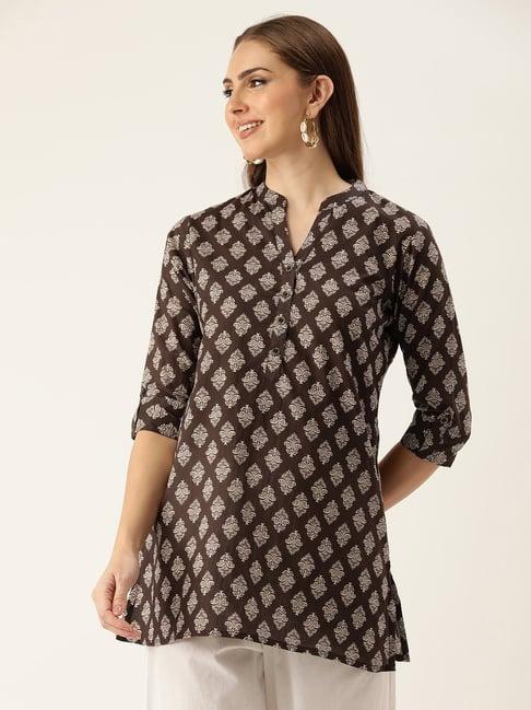 amukti brown printed tunic